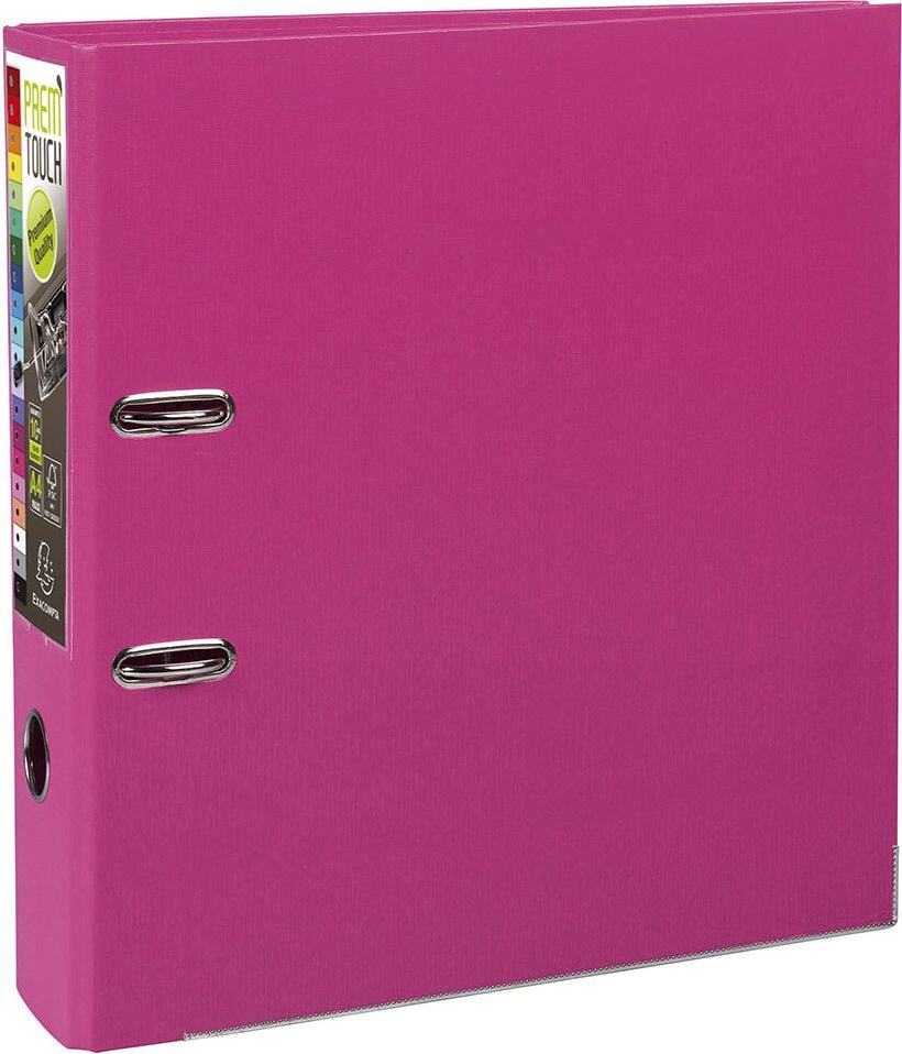 Ordner A4 Exacompta Prem Touch 533E, 80mm, PP, A4 Überbreite, 8cm Rücken, PP-Folie, pink