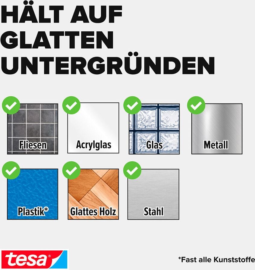 Powerstrips Tesa Haken XL Eckig 59029-00000-00, Haftkraft bis 3kg, weiß, ablösbar, wiederverwendbar, Pack 1 Haken/2 Powerstrips