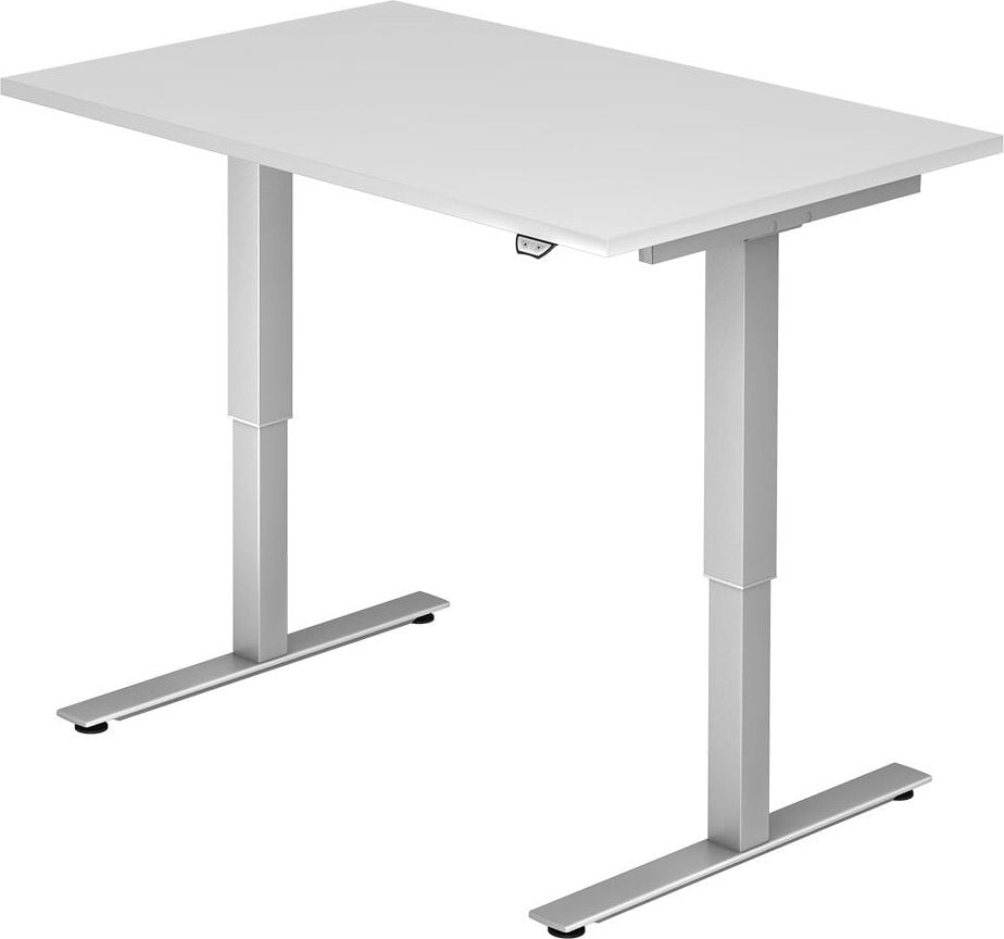 Hubschreibtisch Hammerbacher XMST 12, 120x80cm (BxH), 73,5-119cm Höhe,
rechteckig, T-Fuß, weiß