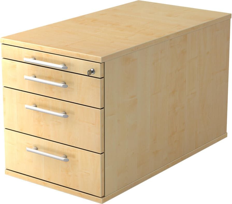 Rollcontainer Hammerbacher Solid TC30 RE, 42,8x80x51,2cm (BxTxH), 3 Schübe, Relinggriff, weiß