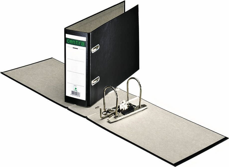 Ordner A5 quer Centra 220307, 73mm, PP, A5 quer, 7,3cm Rücken, PP-Folie, schwarz, schwarz