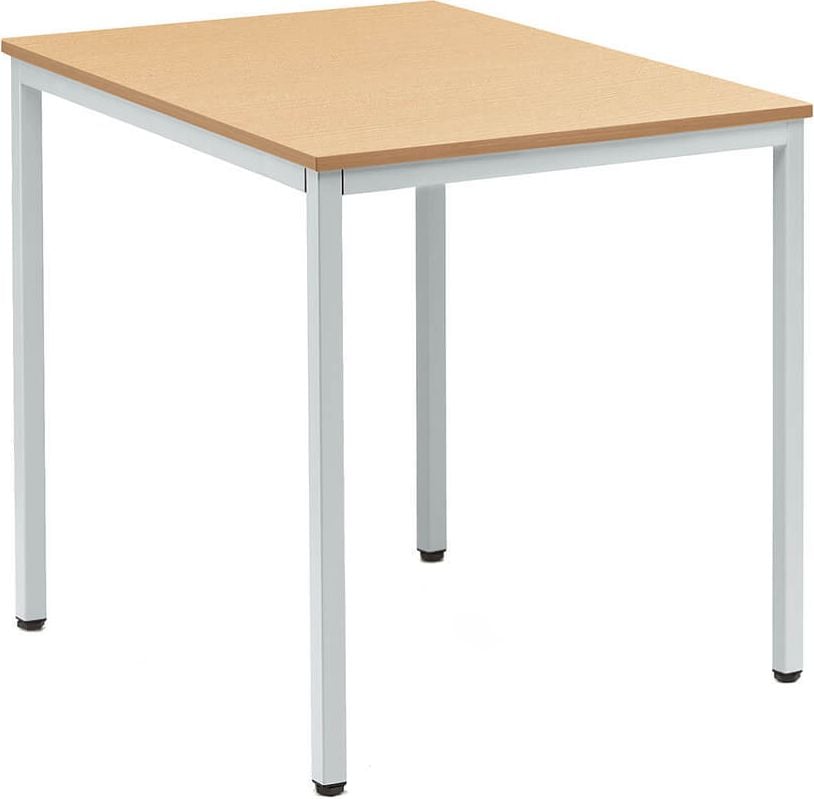 Besprechungstisch DESKIN LINE, 800 x 700 x 720 mm (BxTxH), Gestell Alusilber RAL 9006, Gewicht 15 kg, ahorn