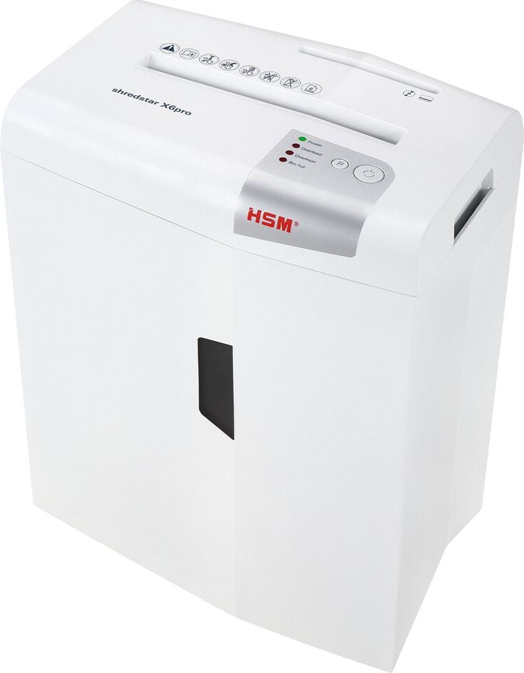 Aktenvernichter HSM shredstar X6pro 1046111, 2x15mm Partikelschnitt, ca. 6 Blatt, 20 Liter
Behälter