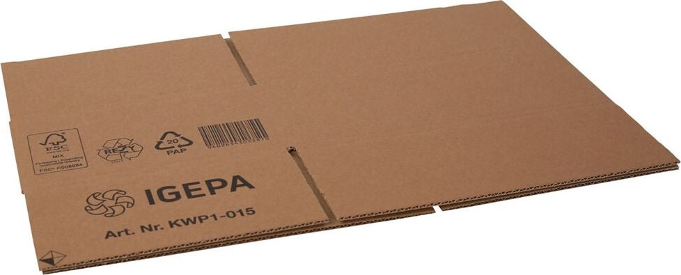 Versandkarton FEFCO 0201 KWP2-016, 320x230x230mm (LxBxH), braun, ein
Höhenriller, Pack 20 Stück