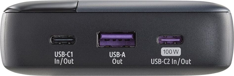 Powerbank Intenso HE20000 7350050, 20000 mAh, USB-C Ladekabel, 100 Watt,
grau/schwarz