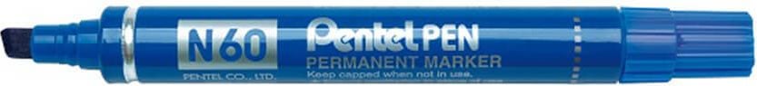 Permanentmarker Pentel N60, ca. 1,5-5,5mm, Keilspitze, wasserfest, blau