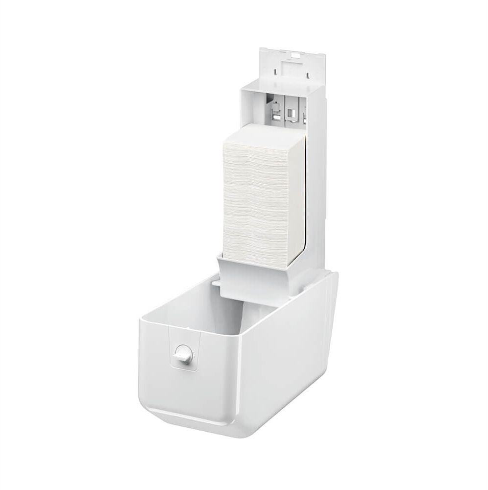 Toilettenpapierspender Satino by WEPA Plus 333150, Spendersystem BT1, 14,9x35,7x16,3cm (BxHxT),
abschließbar, Kunststoff, weiß