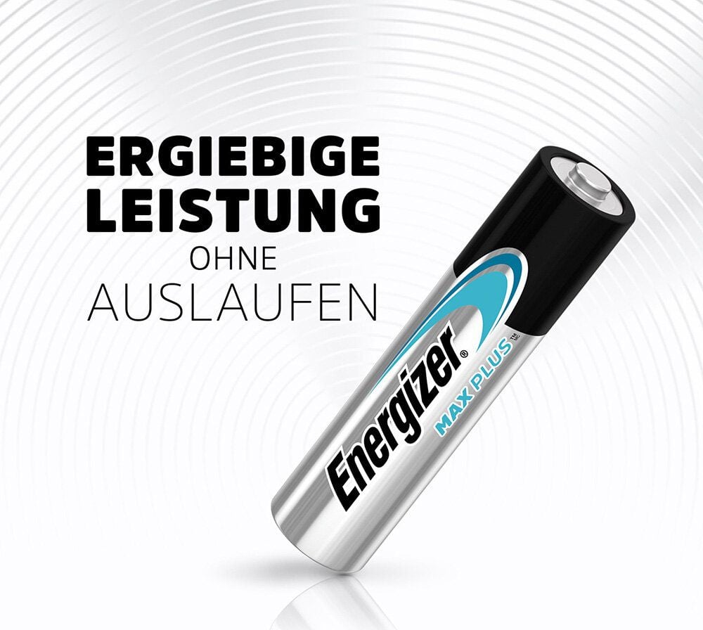 Batterien Energizer Max Plus Micro (AAA), 1,5 V, mit Geräte-Auslaufschutz, bis zu 15 Jahre Leistungserhalt, Pack 8 Stück