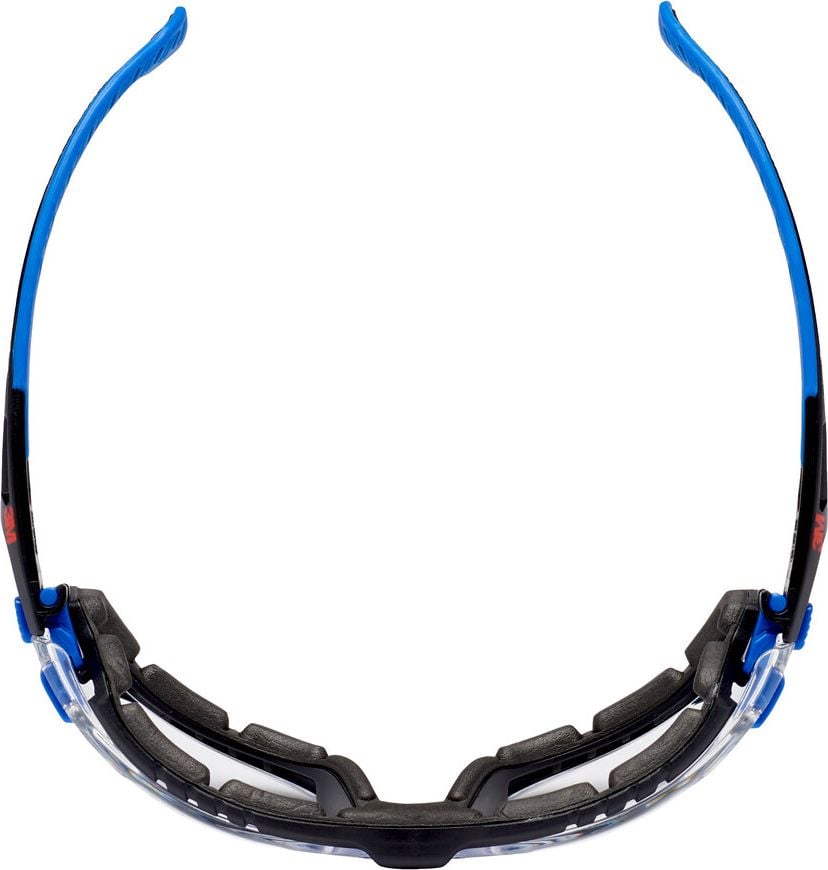 Schutzbrille 3M Solus S1CB-1, kratzfest, UV-Schutz, beschlagfrei, stoßfest, weiche Polster am Nasensteg, blau/schwarz