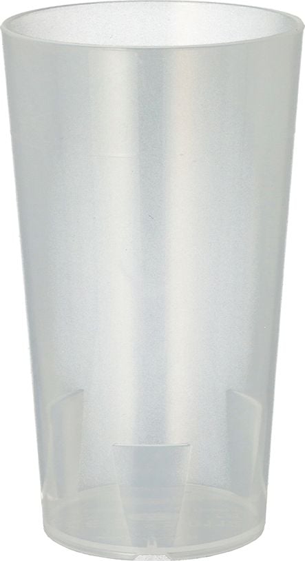 Mehrwegbecher Papstar Plastikbecher Starpak 85194, 200ml, 6,5cm Durchmesser, Stapelkante, Füllstrich, PP, transluzent, Pack 10 Stück