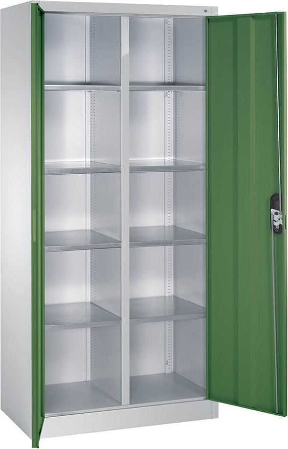 Werkstattschrank CP Serie 89 Werkzeugschrank 8921-311, 93x195x50cm (BxHxT), 8 Böden,
Mitteltrennwand, 10 Fächer, 2 Flügeltüren, blau