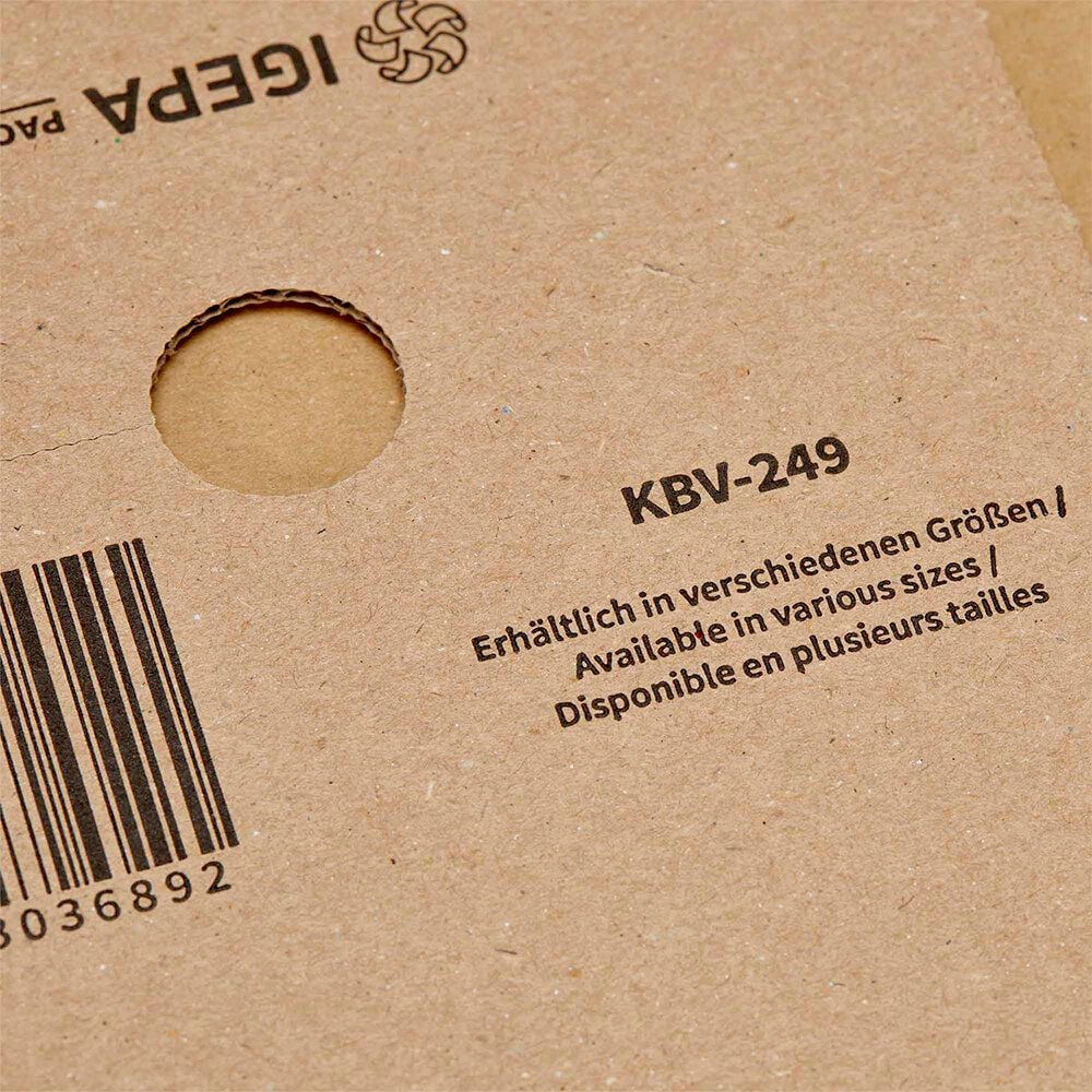 Universalverpackungen KBV-249, A5+, Innenmaß: 249x165x60mm (LxBxH), variable
Höhe, B-Welle, braun, Pack 20 Stück