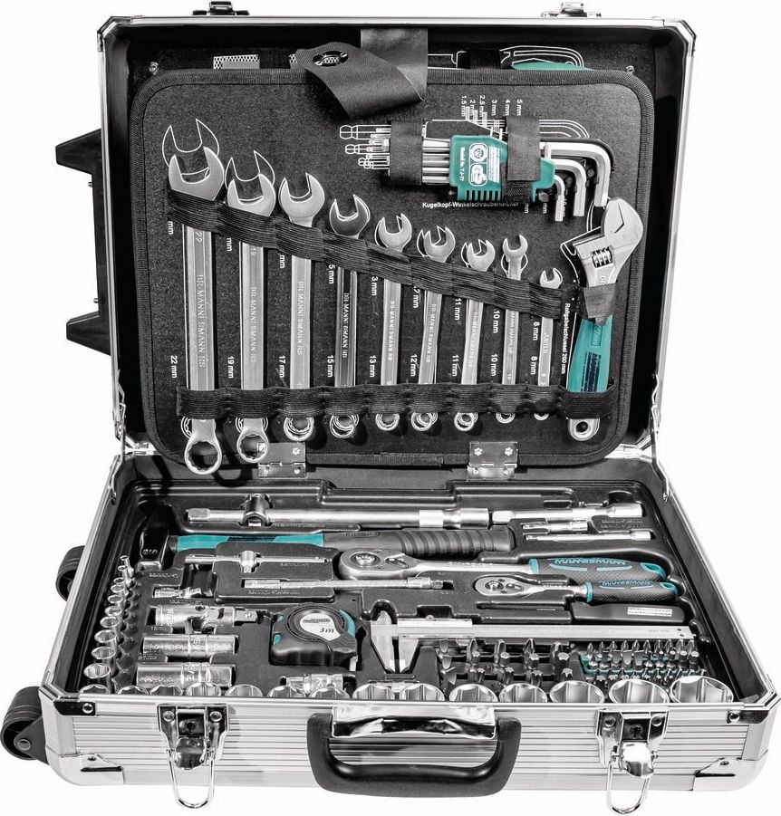 Werkzeugkoffer Brüder Mannesmann M29077, 159-teilig, für Hand- und Heimwerker