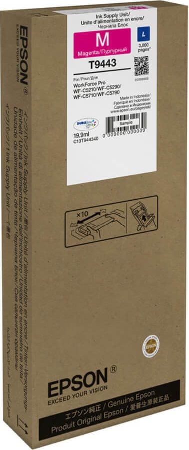 Epson Tintenpatrone T9443 L, magenta, 19,9ml, 3.000 Seiten
