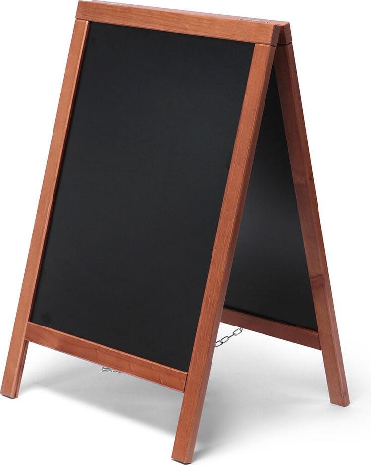 Kundenstopper Showdown Displays Kreidetafel Classic, 46,5x64,5cm, doppelseitig, Kreidetafel, Holz, hellbraun