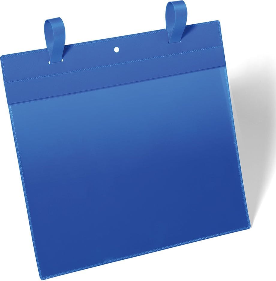 Gitterboxtaschen Durable 1751, 297x210mm (A4 quer), Laschen, farbig, Pack 50 Stück, dunkelblau