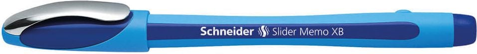 Kugelschreiber Schneider Slider Memo XB 1502, Einweg, Strichbreite XB ca. 0,7mm, Kappe mit Clip, schwarz