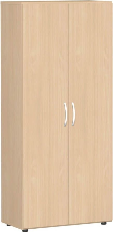 Aktenschrank Geramöbel Flex S-385100, 80x180,8x42cm (BxHxT), 2 Flügeltüren, 4
Fachböden, 5 Ordnerhöhen, Bogengriff,
abschließbar, buche