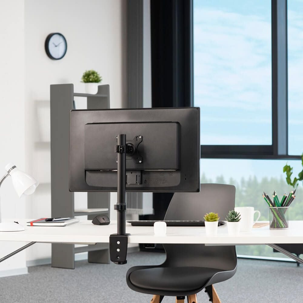 Monitorhalter Hama FULLMOTION Einzelarm 118489, 1 Arm, Tragfähigkeit bis zu 10 kg, höhen- und
tiefenverstellbar, Klemmhalterung, schwarz