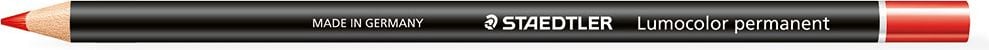 Buntstifte Staedtler Lumocolor permanent glasochrom 108 20, Universalschreiber, wasserfest, rund, lackiert, Pack 12 Stück, rot