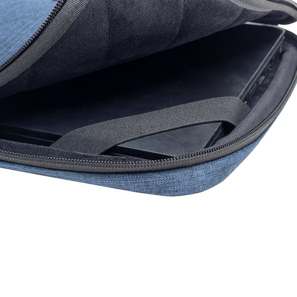 Notebooksleeve Exacompta Business 14 Zoll, bis 14 Zoll, 58% rPET, einziehbarer Griff, grau