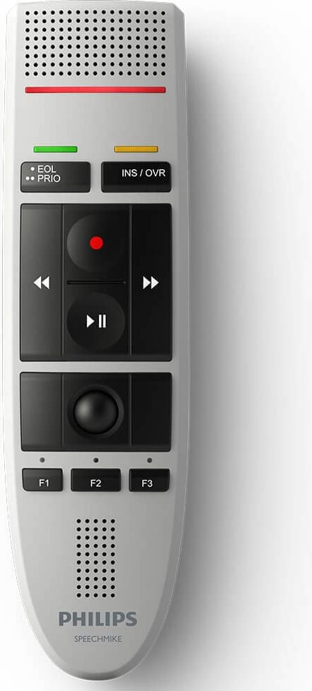 Diktiermikrofon Philips SpeechMike LFH3200, USB, Rauschunterdrückung, Soundkarte,
Lautsprecher, grau/schwarz