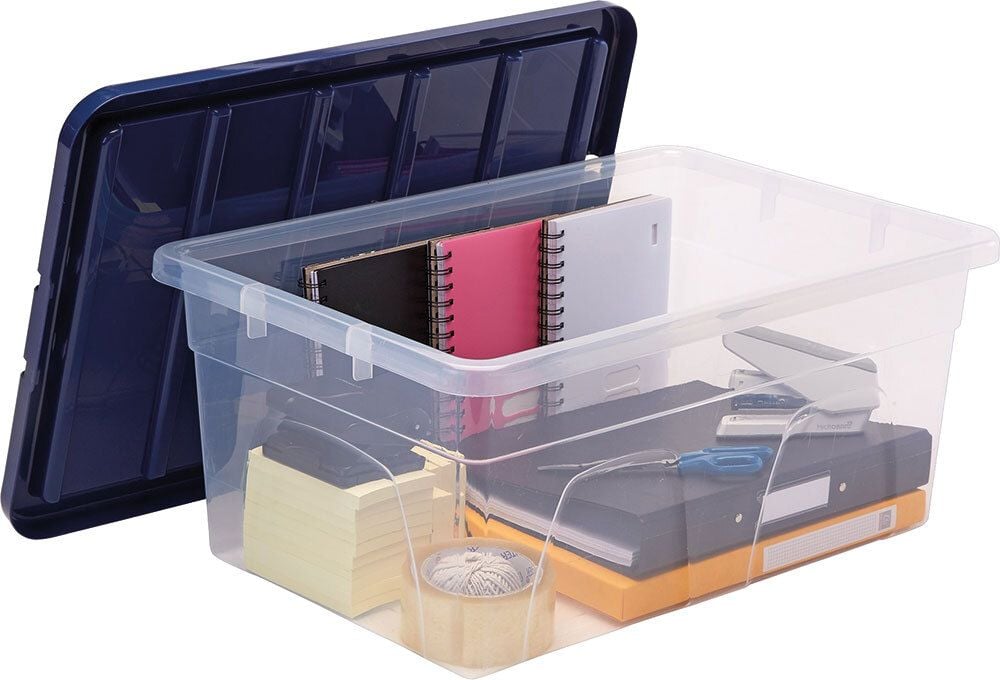 Aufbewahrungsboxen Bankers Box Plastic Storage 100135772, 38 Liter, 100% BPA-freiem Polypropylen, mit
Deckel, transparent