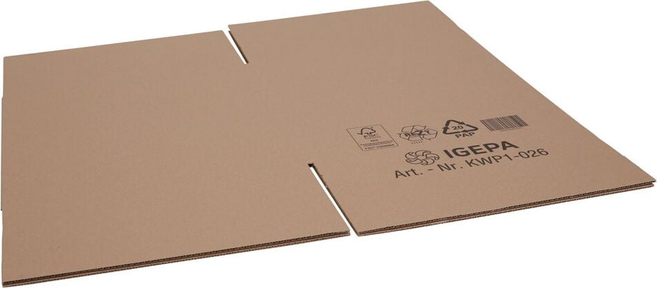Versandkarton FEFCO 0201 KWP1-027, 400x300x300mm (LxBxH), braun, ohne
Höhenrillung, Pack 25 Stück
