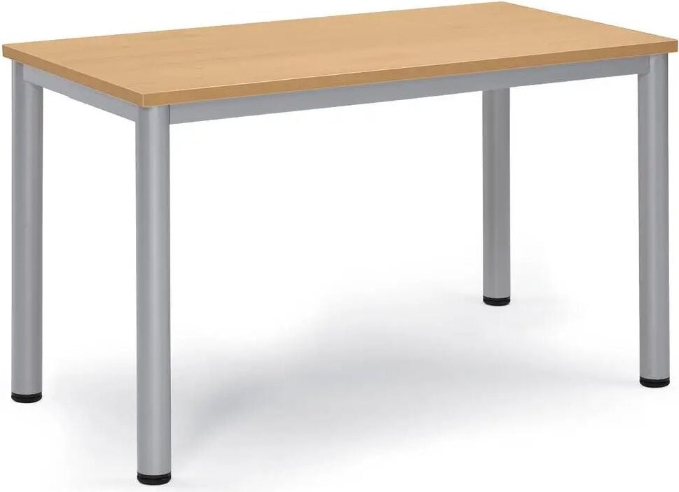 Besprechungstisch Deskin BASE-MODUL Q, 1200 x 600 x 720 mm (BxTxH), Gestell Alusilber RAL 9006, Gewicht 21 kg, buche
