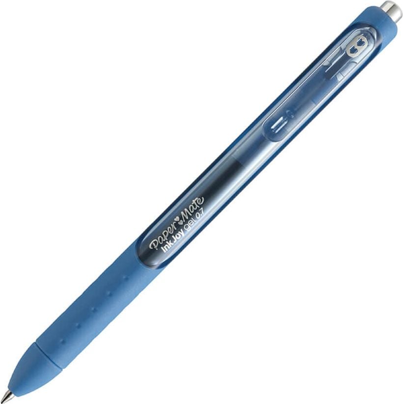 Gelschreiber Papermate InkJoy Gel, ca. 0,7mm, Druckmechanik, gummierte Griffzone, blau