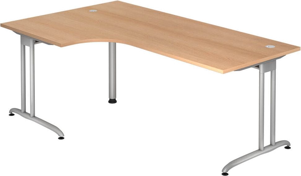 Winkelschreibtisch Hammerbacher BS82, 200x72x120cm (BxHxT), 90 Grad
Winkel, C-Fuß, weiß