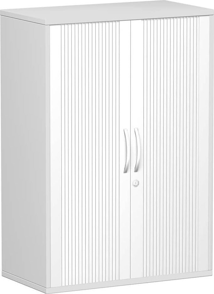 Aktenschrank Geramöbel Flex S-383110, 80x118,2x42,5cm (BxHxT), 2 Querrollläden, 2
Fachböden, 3 Ordnerhöhen, Bogengriff,
abschließbar, buche