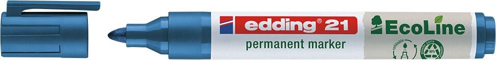 Permanentmarker Edding 21 EcoLine, ca. 1,5-3mm, Rundspitze, Gehäuse 90% recycelter Kunststoff, rot