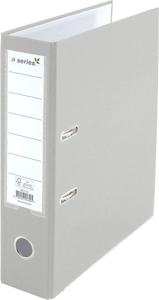 Ordner A4 a-series, 80mm, PP, A4, 8cm Rücken, PP-Folie, grau
