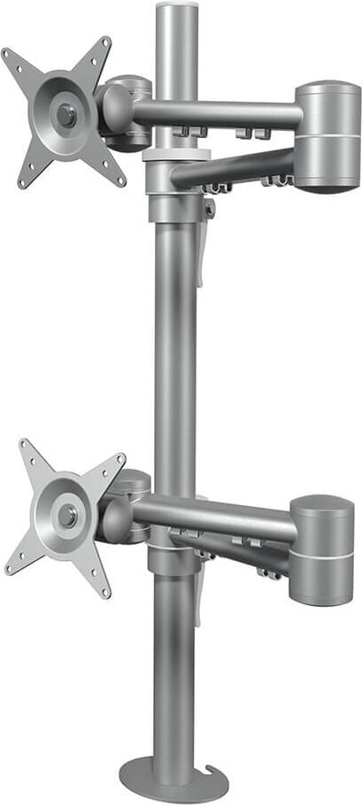 Monitorhalter Dataflex Viewmate Monitorarm 52.682, 2 Arme, Tragfähigkeit bis zu 15 kg pro Arm,
höhenverstellbar, Klemmhalterung und
Kabellochhalterung, silber, silber