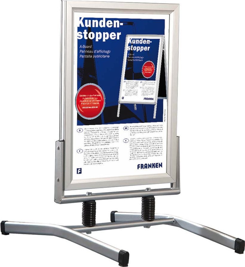 Plakatständer Franken Kundenstopper Outdoor Plus BS1308, A1, wetterfest, doppelseitig, 1150x730x1050mm
(HxBxT)