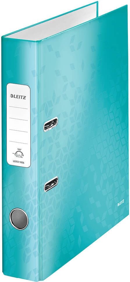 Ordner A4 Leitz WOW 1006, 52mm, laminierte Pappe, A4, 5,2cm Rücken, laminiertes Papier,
WOW-Farben, türkis