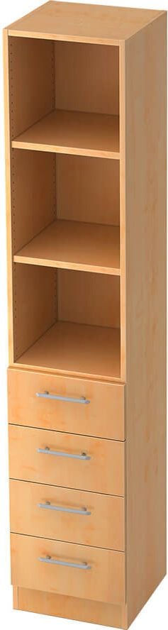 Aktenschrank Hammerbacher Solid 7600, 40,6x200,4x42cm (BxHxT), 4
Schübe, Streifengriff, ahorn