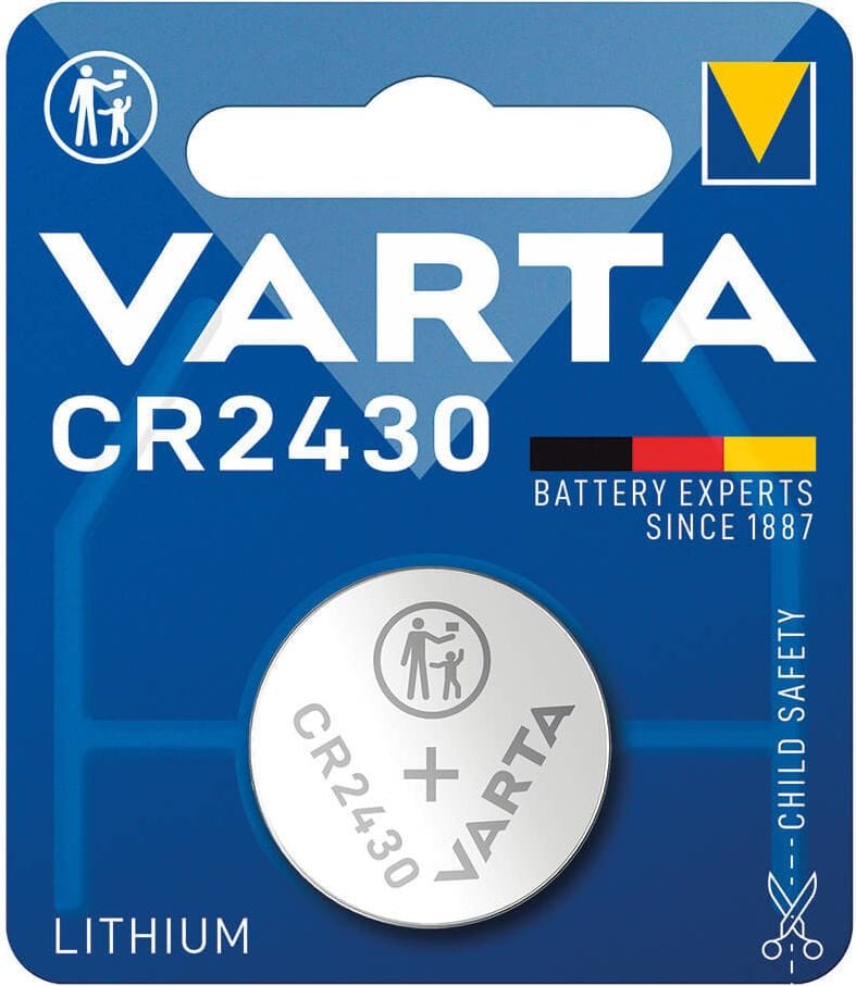 Knopfzellen Varta Lithium Coin CR2430 Typ 6430, 3 Volt, 290mAh