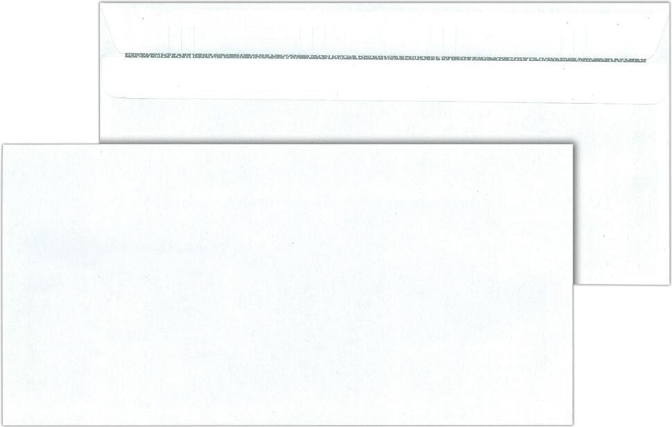 Briefumschläge DIN-lang mayer-network 30005338, 110x220mm, weiß, selbstklebend,
Zahlenmeer-Innendruck, Sicherheitsschlitze,
Pack 1000 Stück