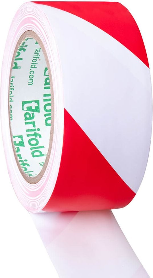 Sicherheitsmarkierungsband tarifold 197732, 50mm x 33m, 0,15mm stark (150my), PVC, rot/weiß