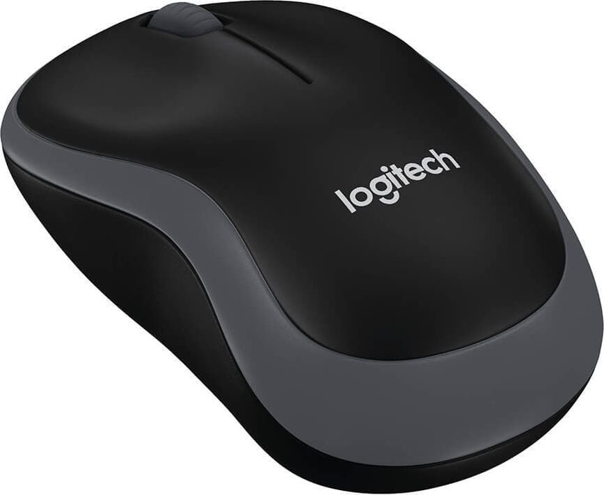 Maus Logitech Wireless Mouse M185 910-002238, USB, für Rechts- und Linkshänder, 3 Tasten, optischer Sensor, schwarz/grau