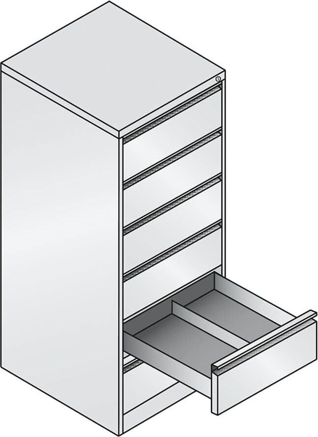 Karteischrank CP C 2000 Acurado 12736-322, 55,3x135,7x59cm (BxHxT), 6 Schübe, 2-bahnig,
für DIN A5 quer, Griffleiste, anthrazit