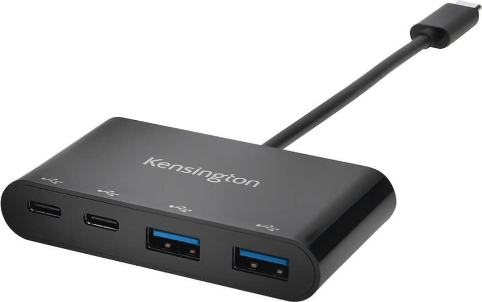 USB-Hub Kensington CH1000 USB-C-Hub 1:4, 2x USB-A, 2x USB-C, für bis zu 4-USB Geräte,
schwarz