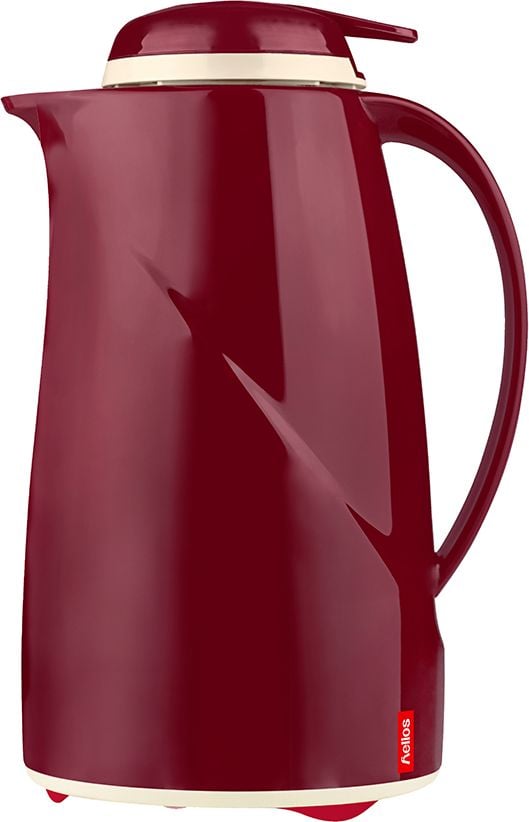 Isolierkannen Helios Wave Push 2934, Inhalt: 1 Liter, Kunststoff, spülmaschinenfest, Drucktastenverschluss, rot