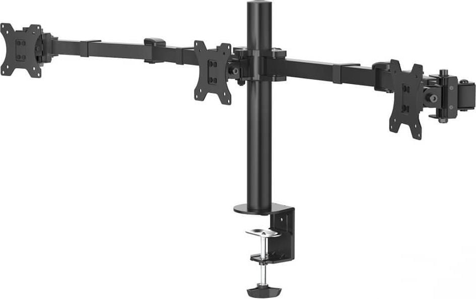 Monitorhalter Hama FULLMOTION dreifach Arm 118495, 3 Arme, Tragfähigkeit bis zu 7 kg pro
Schwenkarm, höhen- und tiefenverstellbar,
Klemmhalterung, schwarz