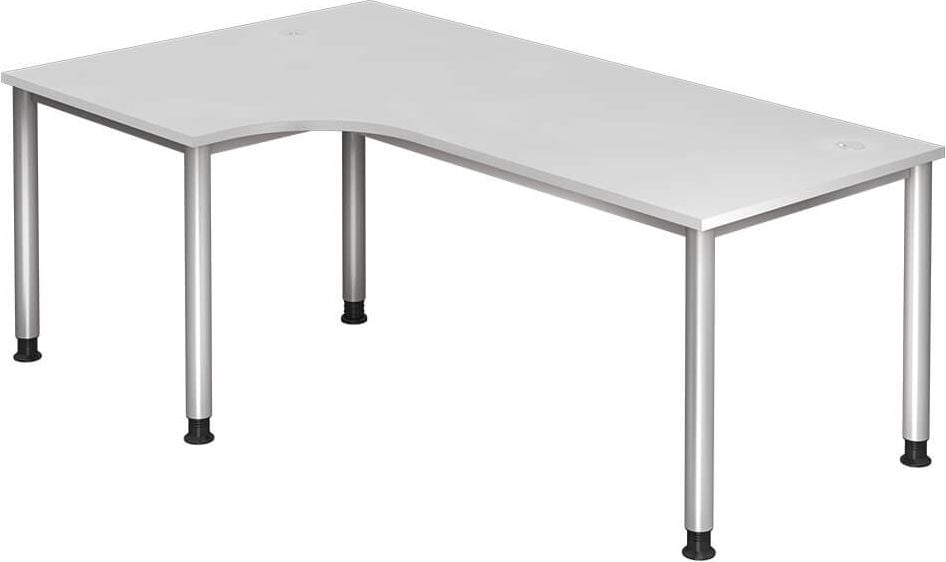 Winkelschreibtisch Hammerbacher HS82, 200x120cm (BxT), 68,5-81cm Höhe, 90 Grad
Winkel, 4-Fuß, weiß