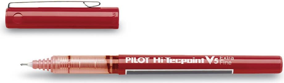 Tintenroller Pilot Hi-tecpoint V5 BX-V5 2227, 0,3mm, Gehäusefarbe=Schreibfarbe, rot