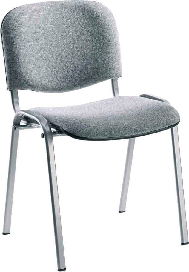 Besucherstuhl Deskin ISO ohne Armlehnen, Gestell alusilber, ohne Armlehnen, Vierfußgestell Alusilber,
Sitzfläche und Rückenlehne farbiger
Stoffbezug, stapelbar, grau