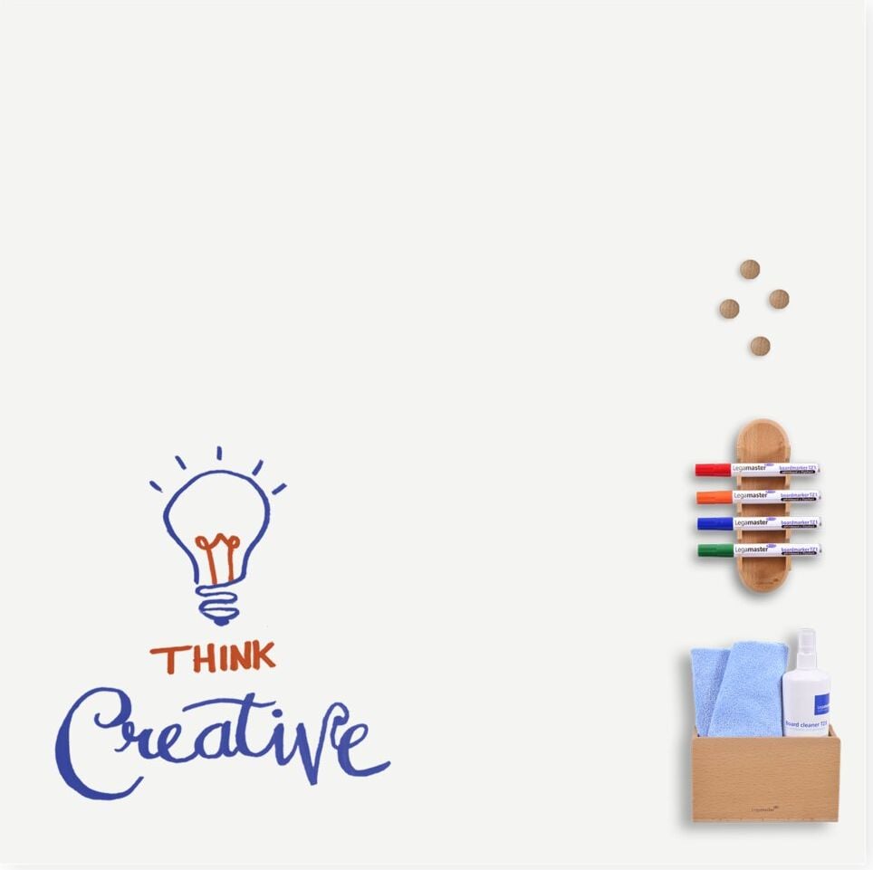 Whiteboard Legamaster BOARD-UP 7-106375, 75x75cm, lackiert, trocken abwischbar, rahmenlos, Wandaufhängung im Hoch- oder Querformat, FSC-zertifiziert